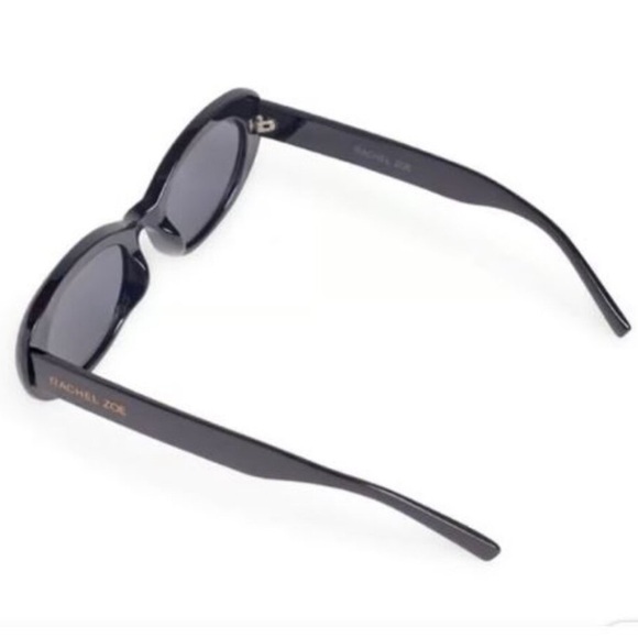 New! Rachel Zoe Penelope Sunglasses Oval Silhouette Croc-Embossed Case Black - Picture 8 of 11